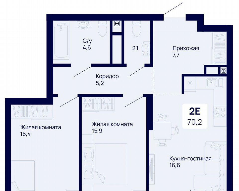 квартира г Екатеринбург р-н Железнодорожный Уральская Завокзальный пр-кт Космонавтов 7 фото 1
