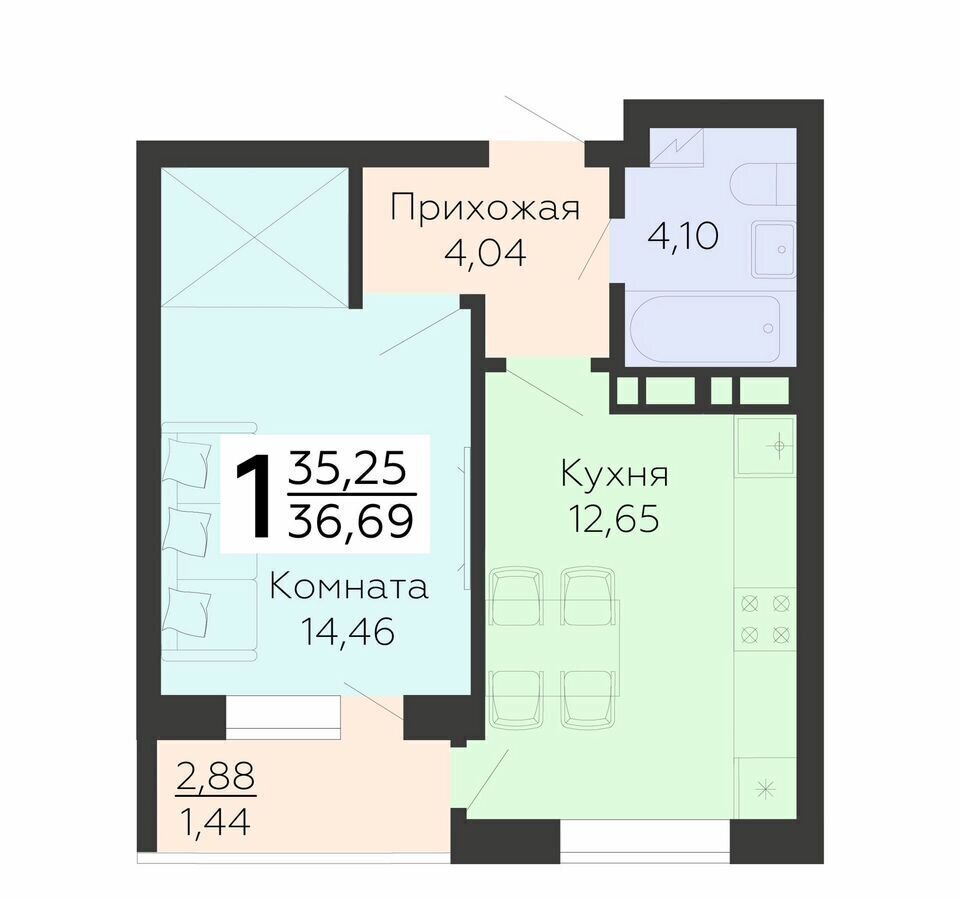 квартира г Воронеж р-н Коминтерновский ул 45 стрелковой дивизии 115 ЖК Квартал 45 фото 1