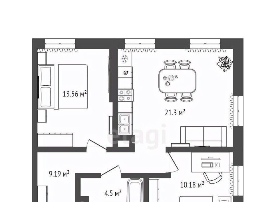 квартира г Тюмень р-н Калининский ул Андрея Кореневского 5 фото 2