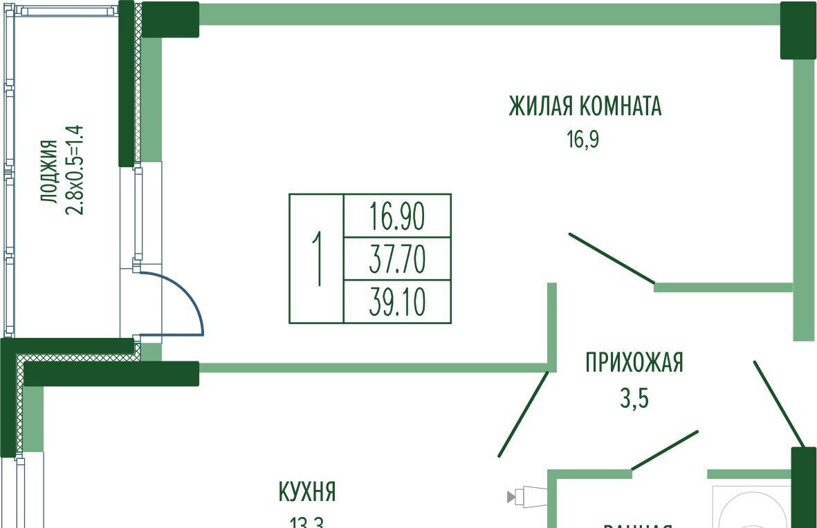 квартира г Краснодар р-н Прикубанский Фестивальный фото 1