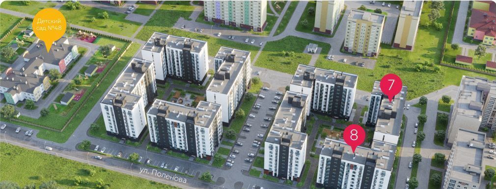 квартира г Калининград р-н Московский ул Поленова 7 квартал «Этюд» фото 12
