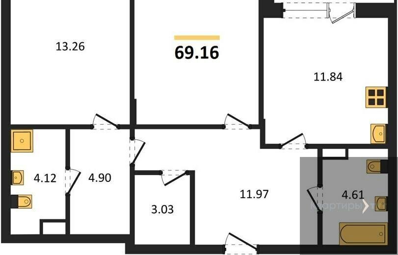 квартира г Воронеж р-н Левобережный ул Ленинградская 29б фото 1