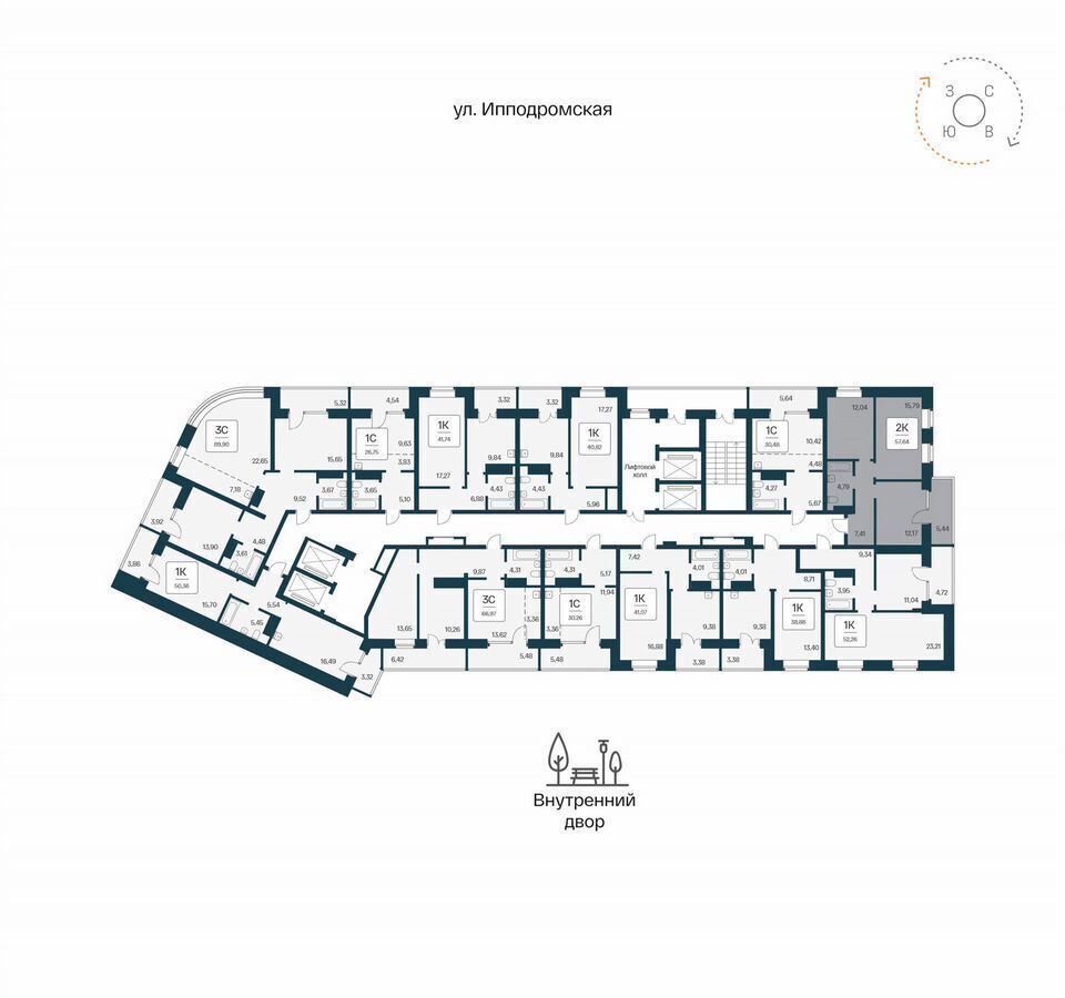квартира г Новосибирск Октябрьская ул Ипподромская 3 фото 2