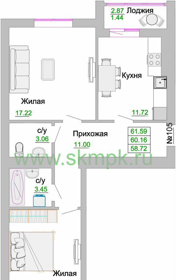 квартира р-н Зеленоградский г Зеленоградск ул Тургенева 3 фото 2