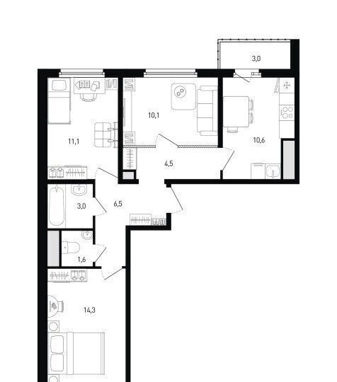квартира г Ростов-на-Дону р-н Советский ул Ткачева корп. 8-10 фото 15