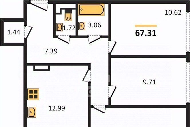 квартира г Воронеж р-н Железнодорожный ул Гаршина 25к/3 фото 2