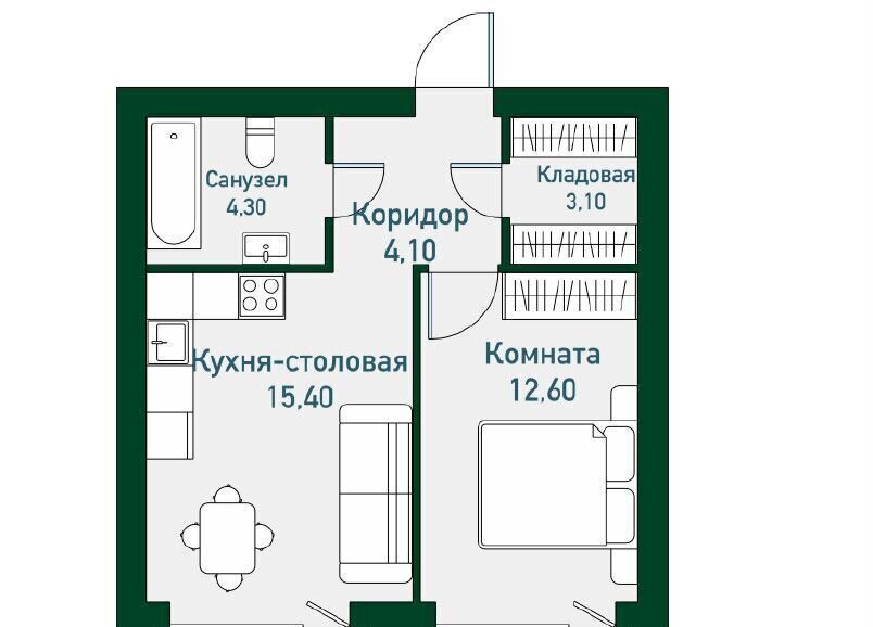 квартира г Челябинск Западный ул Кременкульская 15 мкр-н Привилегия фото 2