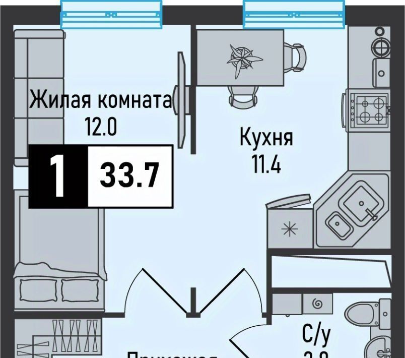квартира г Железноводск п Иноземцево ул. Рядового Панченко, 18А фото 1