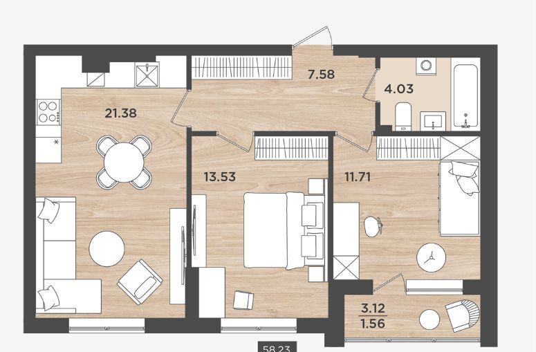 квартира г Калининград р-н Московский ул Интернациональная 18 фото 2