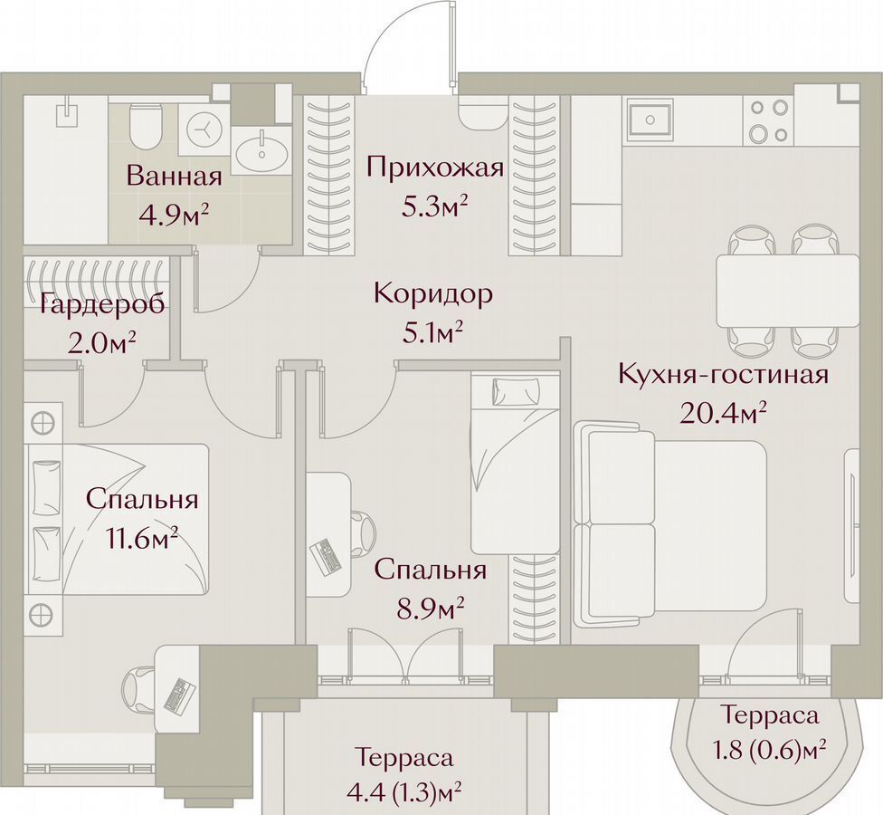 квартира г Казань метро Площадь Тукая пер Щербаковский Жилой дом фото 2