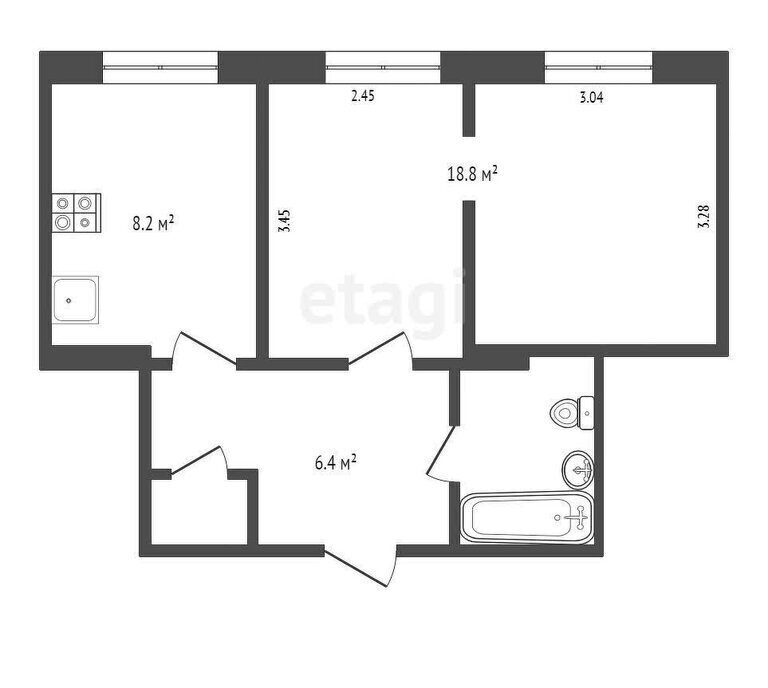 квартира г Петропавловск-Камчатский ул Академика Курчатова 21 фото 1