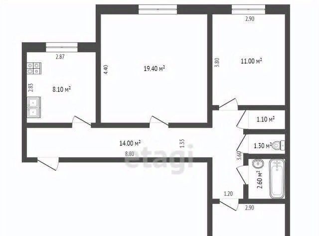 квартира г Ханты-Мансийск ул Чкалова 40 фото 2