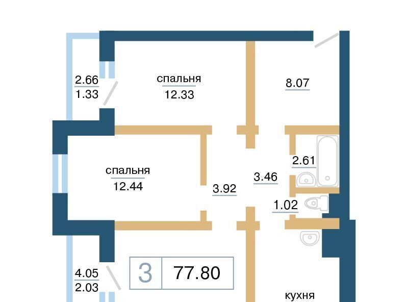 квартира г Красноярск р-н Советский микрорайон «Нанжуль-Солнечный» фото 1