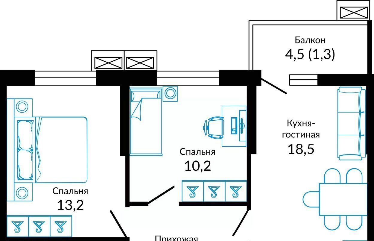 квартира г Краснодар р-н Прикубанский ул Конгрессная 41 фото 1