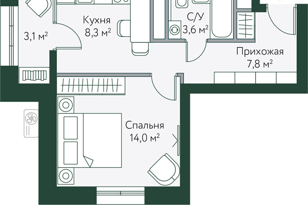 квартира г Волгоград р-н Советский ул Новосибирская 74 фото 1