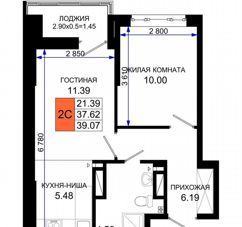 квартира г Ростов-на-Дону р-н Октябрьский пер Элеваторный ЖК «Октябрь Парк» поз. 3. 1 фото 18