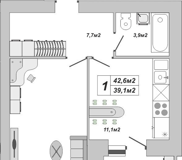 квартира г Тамбов ул Чичерина 7/3 м-н, Московский фото 3