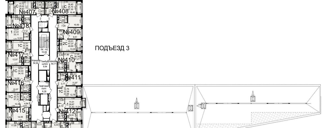 квартира г Тула п Горелки р-н Зареченский ЖК «Время» фото 2