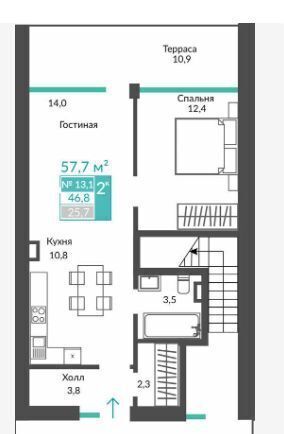 квартира г Алушта с Виноградное ул Сусловой 2 фото 2