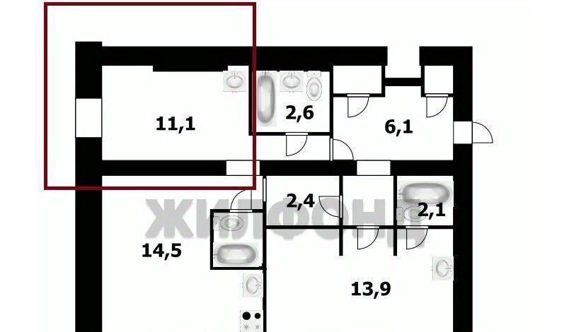 комната г Новосибирск Заельцовская ул Новая 3 фото 4