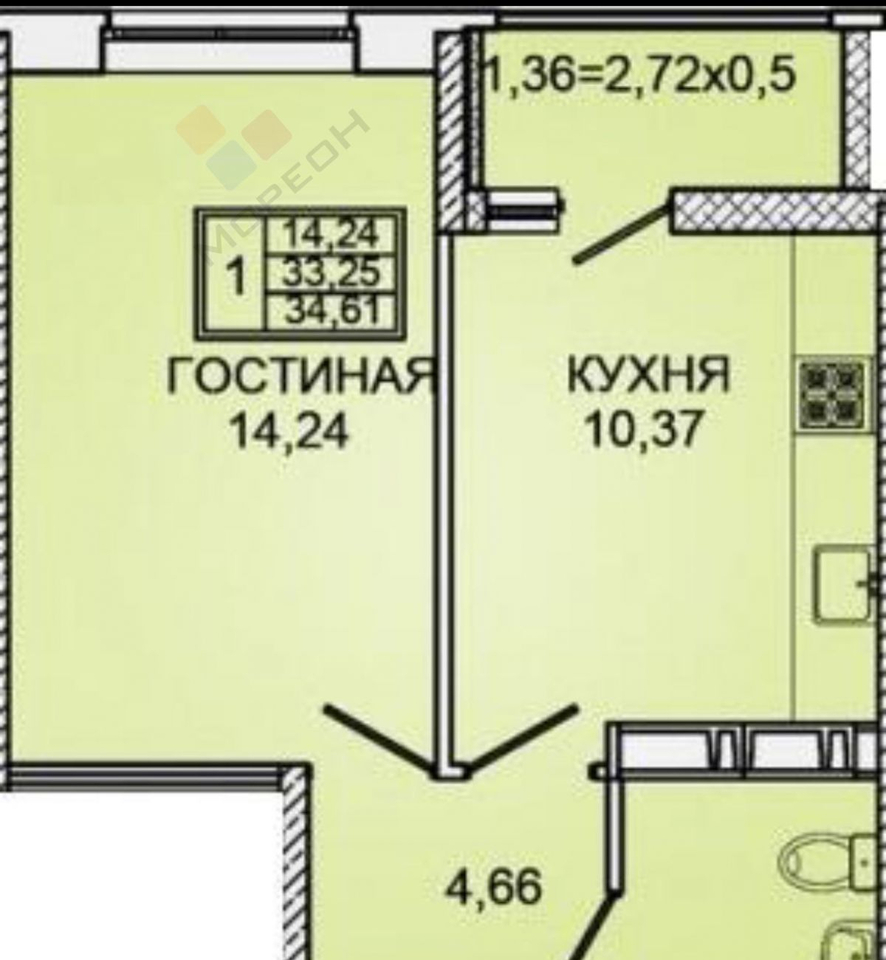 квартира г Краснодар ул им. Героя Яцкова И.В. 9/3 микрорайон «Губернский» м-н фото 11
