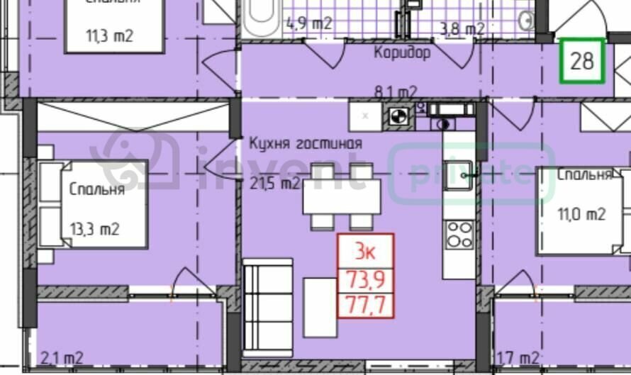 квартира р-н Гурьевский г Гурьевск ул Лазурная 18 ЖК «RiverPark» фото 2