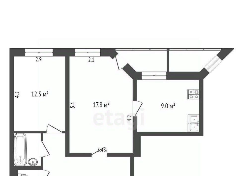 квартира г Сургут пр-кт Комсомольский 48 28-й фото 2