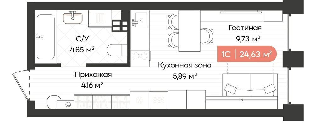 квартира г Новосибирск р-н Октябрьский Октябрьская ул Ленинградская 340 ЖК «Balance» фото 1