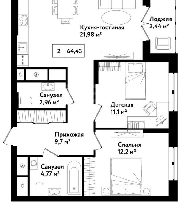 квартира г Тула р-н Привокзальный ул Седова 26к/2 ЖК «Фамилия» фото 1