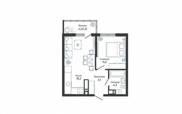 квартира р-н Центральный ул Куникова 1 блок-секции 1-5 фото