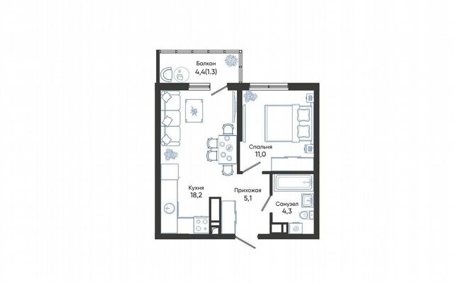 квартира р-н Центральный ул Куникова 1 блок-секции 1-5 фото