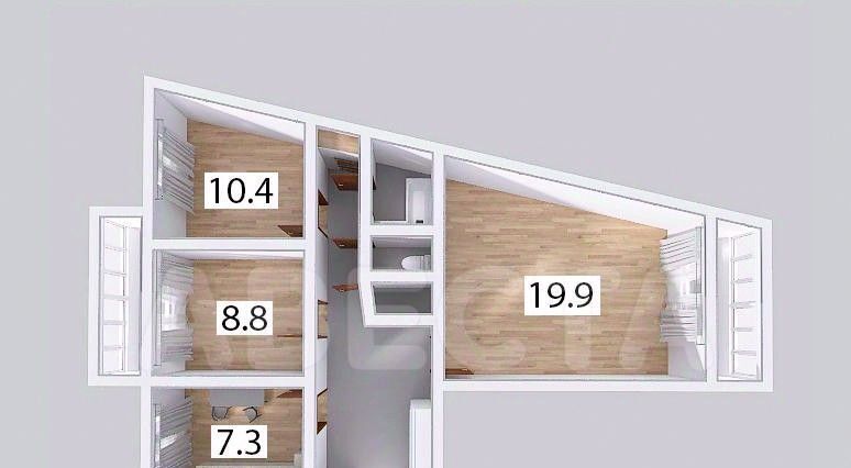квартира г Омск р-н Октябрьский ул 15-я Рабочая 102а Октябрьский АО фото 2