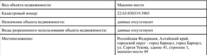 машиноместо г Барнаул р-н Индустриальный ул Сергея Ускова 41 фото 5