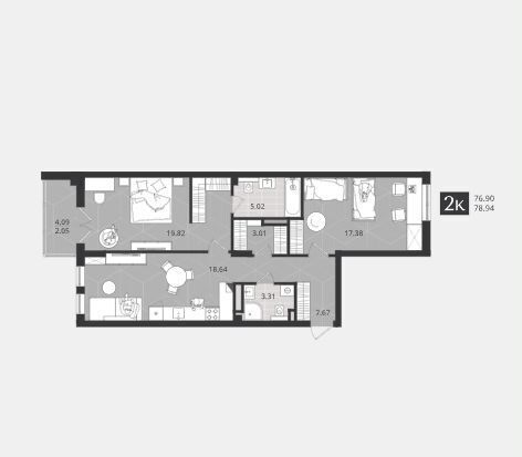 квартира г Калининград р-н Центральный ул Ломоносова 52 фото 2