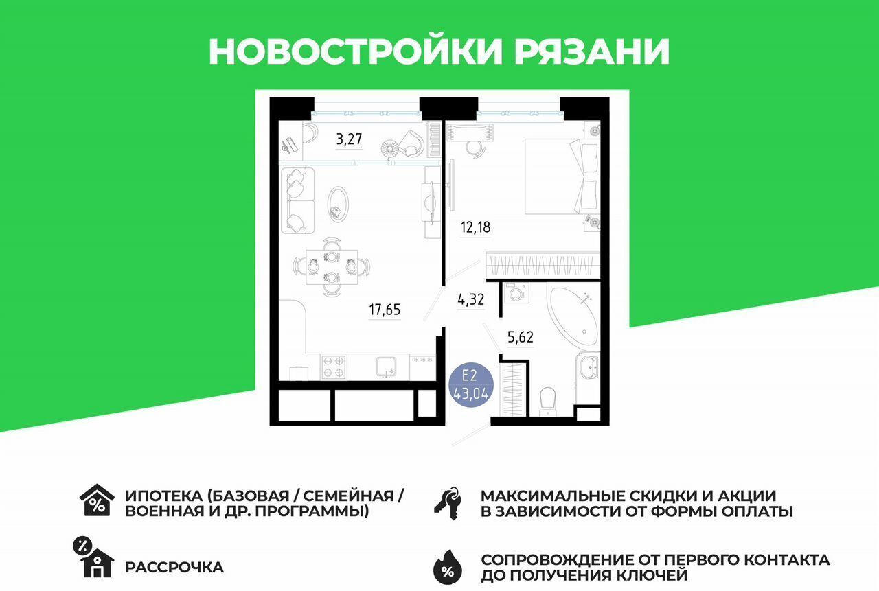 квартира г Рязань р-н Железнодорожный ул Ленинского Комсомола 149 ЖК «Роща» фото 1