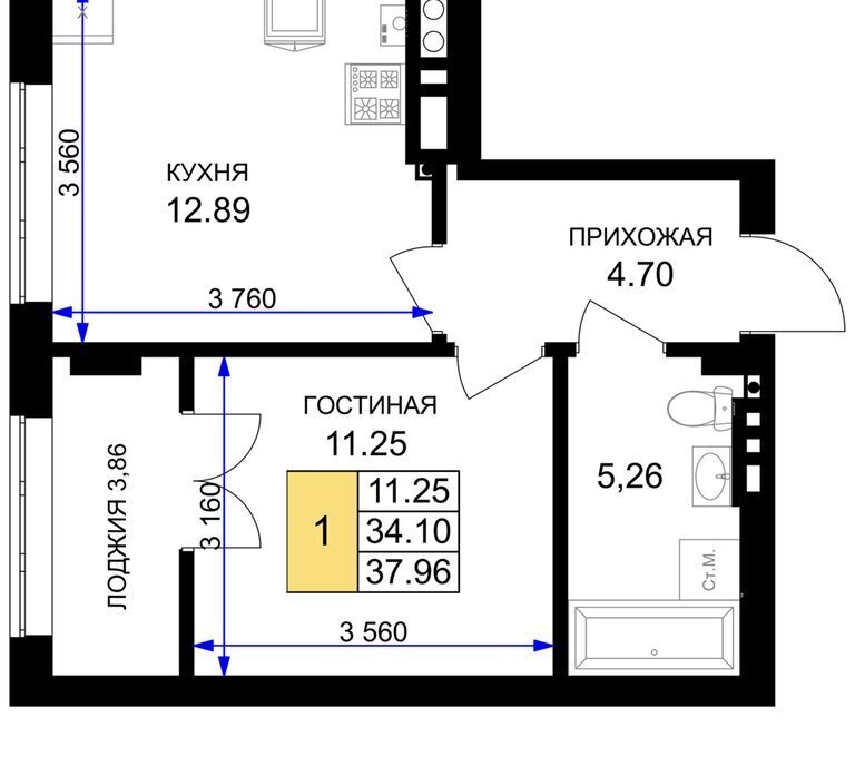 квартира р-н Гурьевский г Гурьевск ЖК «Включи» фото 1