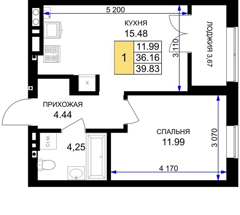 квартира р-н Гурьевский г Гурьевск ЖК «Включи» фото 1