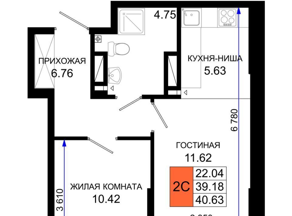 квартира г Ростов-на-Дону р-н Октябрьский пер Элеваторный 6/2а ЖК «Октябрь Парк» фото 1