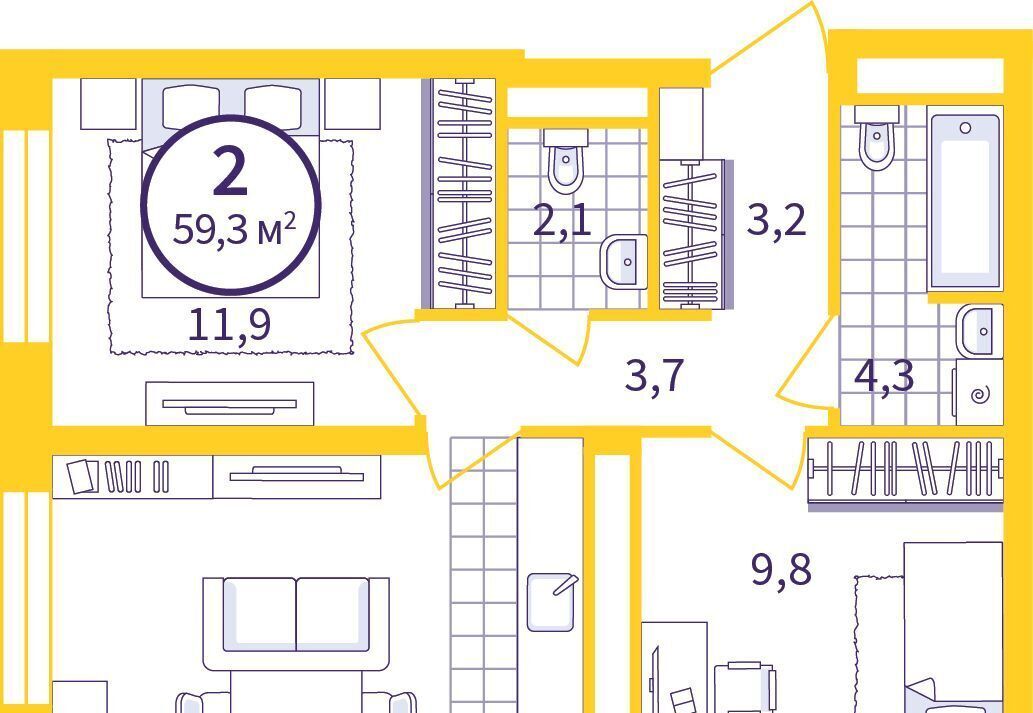 квартира г Екатеринбург Геологическая Уктус ЖК Астон Сезоны жилрайон фото 1