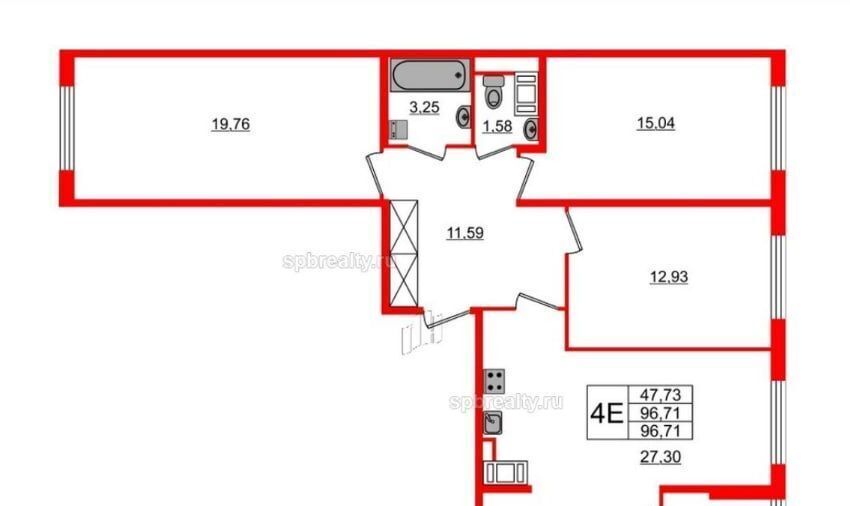 квартира г Санкт-Петербург ул 26-я линия В.О. 7 Горный институт фото 22