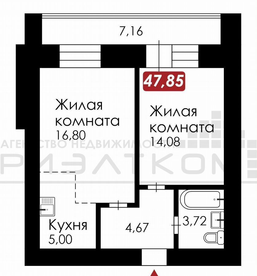 квартира г Благовещенск ул Набережная 50/2 фото 2
