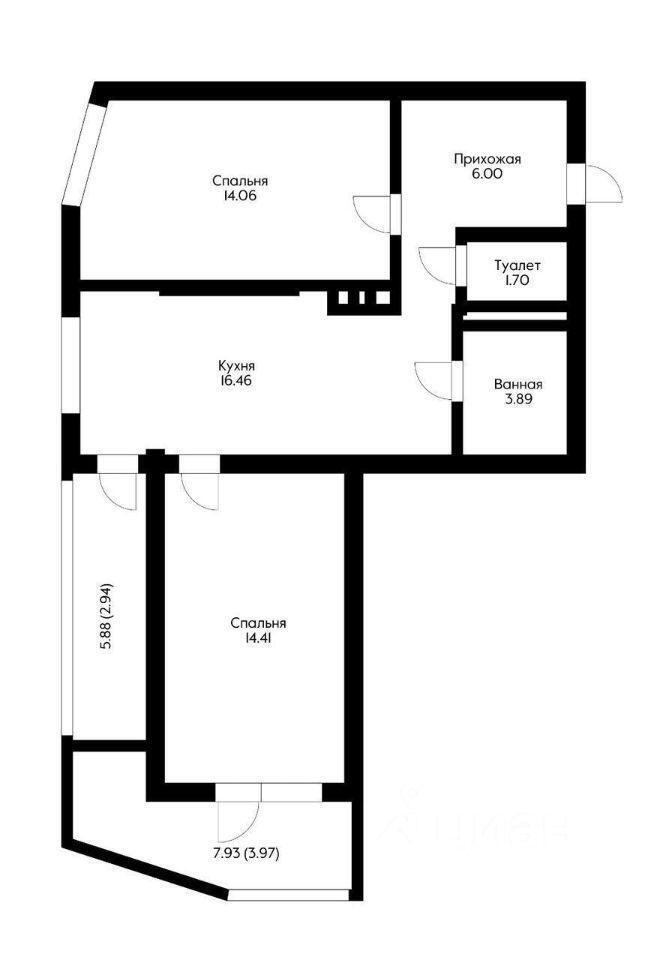 квартира г Краснодар Ulitsa Stepnaya, 1, Krasnodar, Krasnodarskiy kray, Russia, 350005 фото 2
