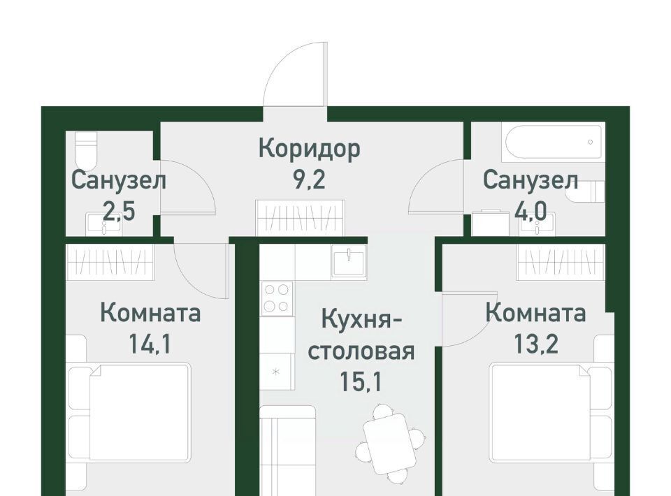квартира г Екатеринбург р-н Ленинский Чкаловская 45-й кв-л, Твоя Привилегия жилой комплекс, Академический мкр фото 1