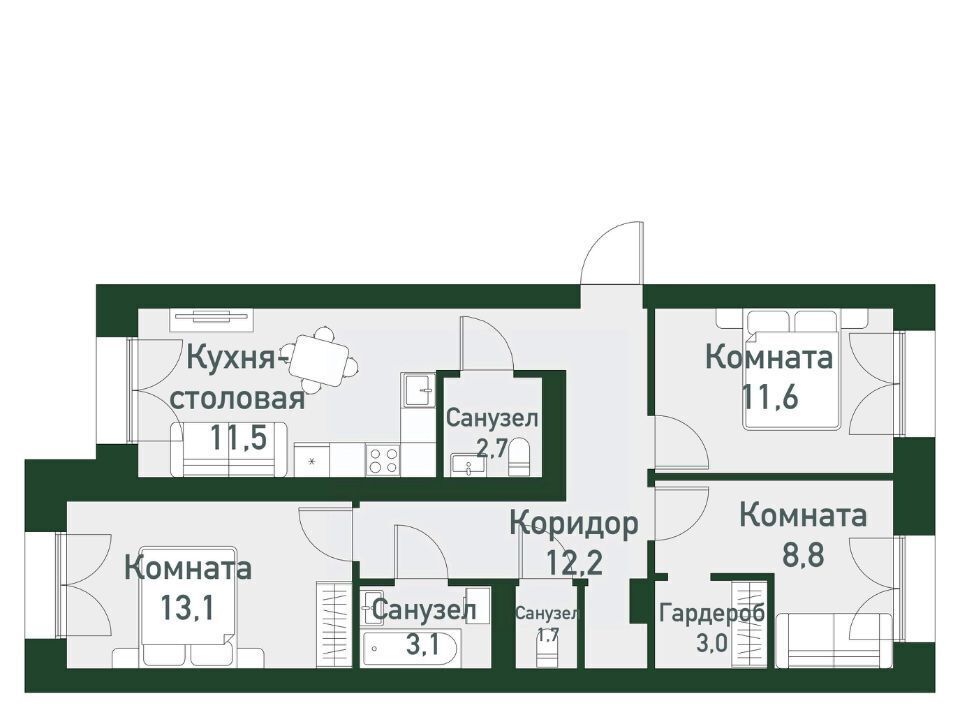 квартира г Екатеринбург р-н Ленинский Чкаловская 45-й кв-л, Твоя Привилегия жилой комплекс, Академический мкр фото 1