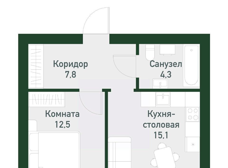 квартира г Екатеринбург Чкаловская 45-й кв-л, Твоя Привилегия жилой комплекс, Академический мкр фото 1