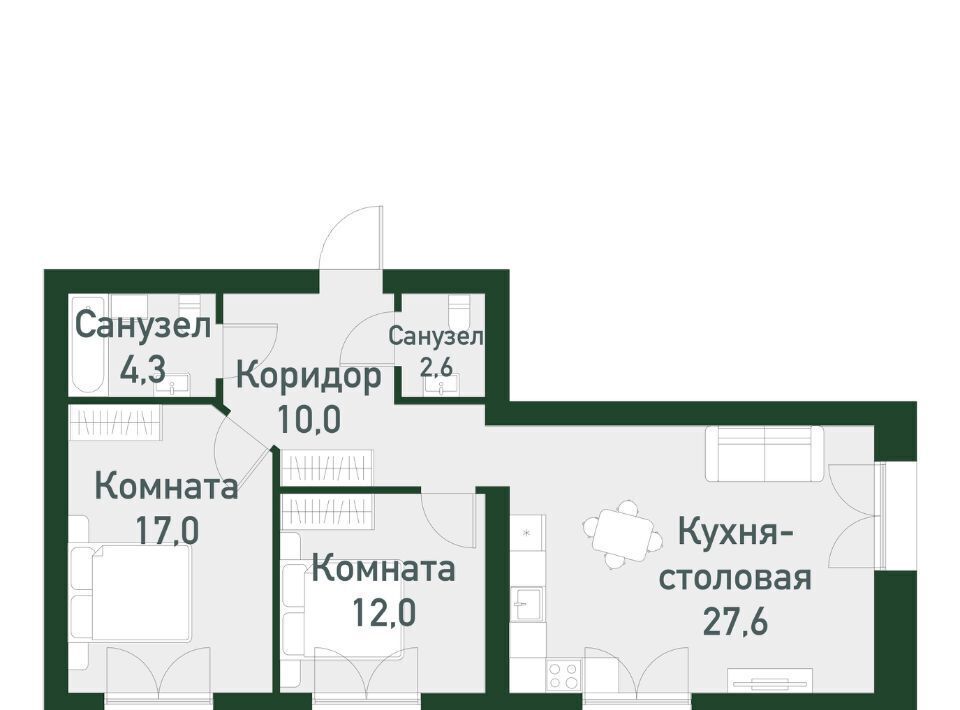 квартира г Екатеринбург Чкаловская 45-й кв-л, Твоя Привилегия жилой комплекс, Академический мкр фото 1
