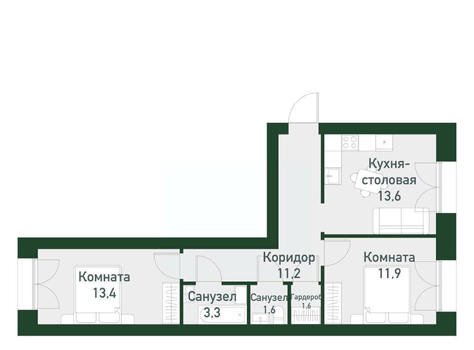 квартира г Екатеринбург Чкаловская 45-й кв-л, Твоя Привилегия жилой комплекс, Академический мкр фото 1