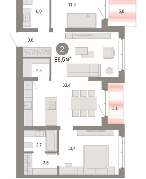квартира г Тюмень жилой комплекс На Минской фото 2