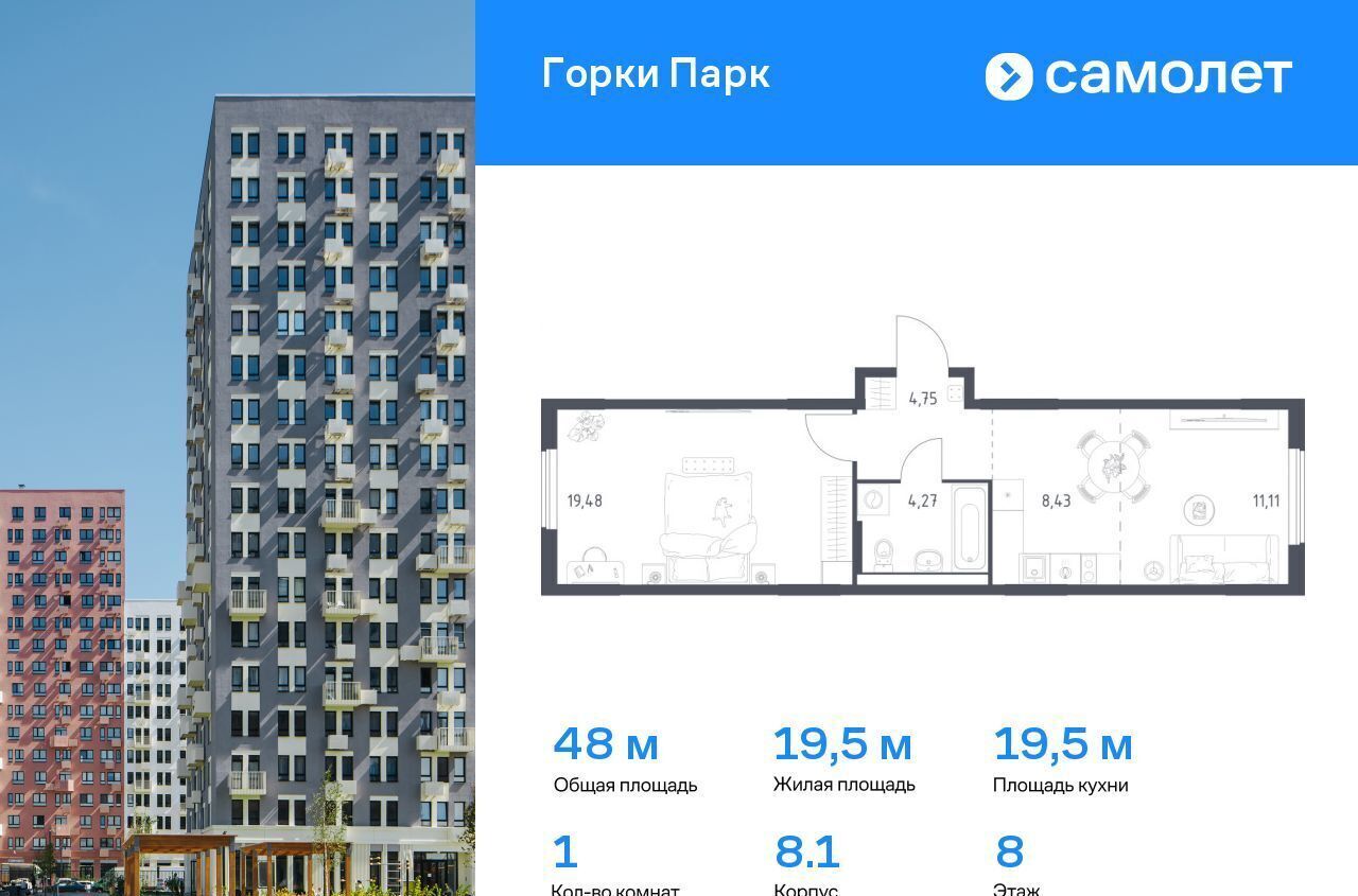 квартира г Видное ЖК Горки Парк 8/1 деревня Коробово фото 1