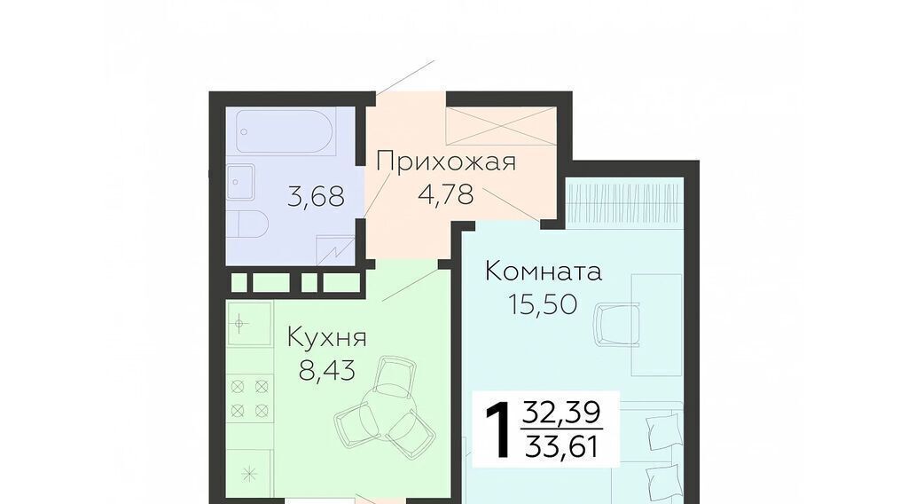 квартира г Воронеж р-н Коминтерновский ул 45 стрелковой дивизии 119 ЖК Квартал 45 фото 1
